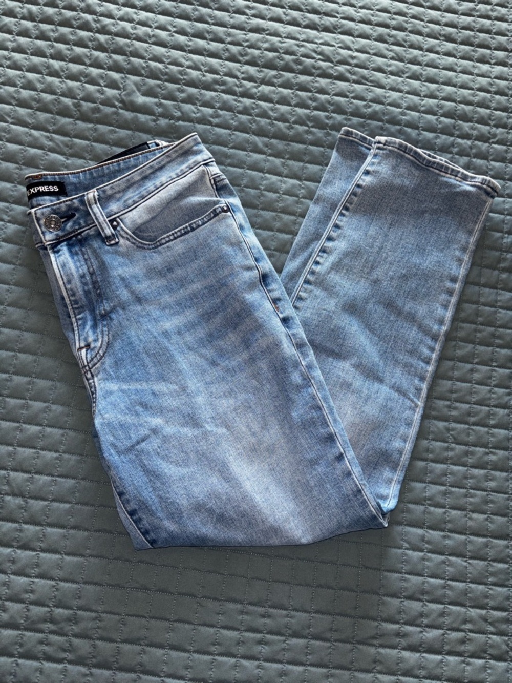 Express Jeans Mens Conscious Edit Blue Denim Stretch Light Wash Size 31 x 30 - Picture 3 of 12